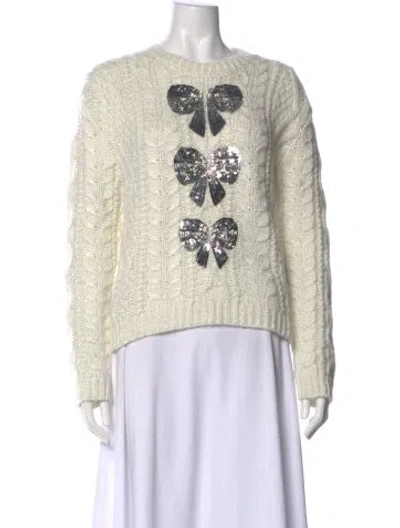 Pre-owned Valentino Graphic Print Crew Neck Sweater In Neutral