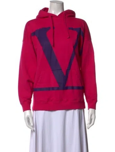Pre-owned Valentino Graphic Print Crew Neck Sweater In Pink