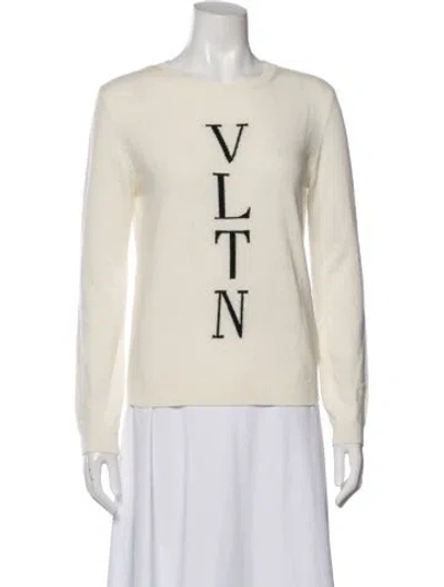 Pre-owned Valentino Graphic Print Crew Neck Sweater W/ Tags In Neutral
