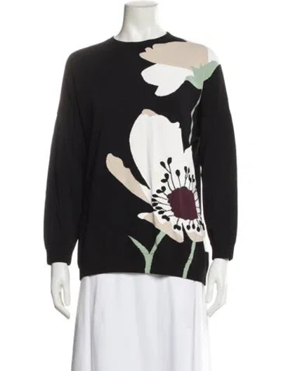 Pre-owned Valentino Graphic Print Crew Neck Sweatshirt In Black