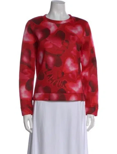 Pre-owned Valentino Graphic Print Crew Neck Sweatshirt In Red