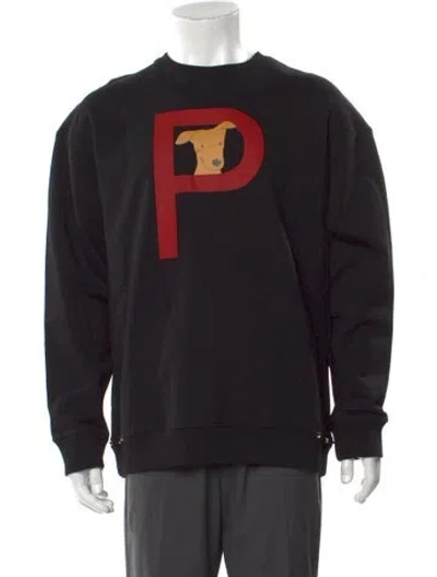Pre-owned Valentino Graphic Print Crew Neck Sweatshirt W/ Tags In Black