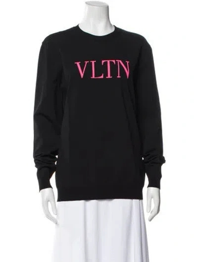 Pre-owned Valentino Graphic Print Crew Neck Sweatshirt W/ Tags In Black