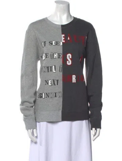 Pre-owned Valentino Graphic Print Crew Neck Sweatshirt W/ Tags In Gray