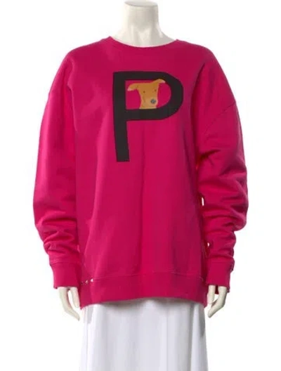 Pre-owned Valentino Graphic Print Crew Neck Sweatshirt W/ Tags In Pink