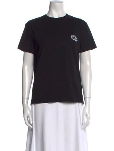 Pre-owned Valentino Graphic Print Crew Neck T-shirt In Black