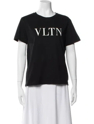 Pre-owned Valentino Graphic Print Crew Neck T-shirt In Gray