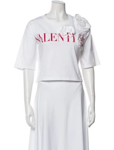 Pre-owned Valentino Graphic Print Crew Neck T-shirt In Neutral