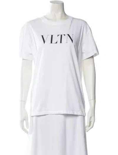 Pre-owned Valentino Graphic Print Crew Neck T-shirt In Neutral