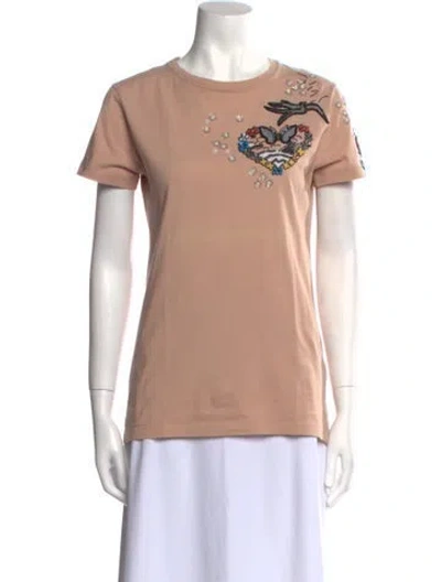 Pre-owned Valentino Graphic Print Crew Neck T-shirt In Neutral