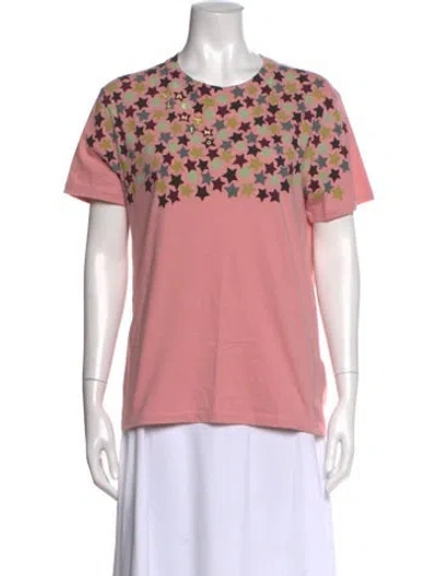 Pre-owned Valentino Graphic Print Crew Neck T-shirt In Pink