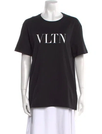 Pre-owned Valentino Graphic Print Crew Neck T-shirt W/ Tags In Black