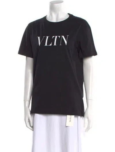 Pre-owned Valentino Graphic Print Crew Neck T-shirt W/ Tags In Black