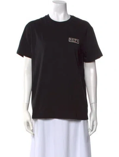 Pre-owned Valentino Graphic Print Crew Neck T-shirt W/ Tags In Black