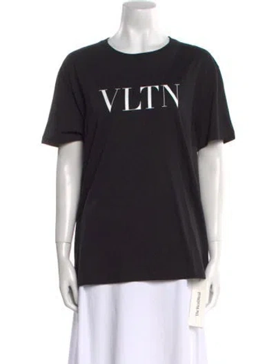 Pre-owned Valentino Graphic Print Crew Neck T-shirt W/ Tags In Black