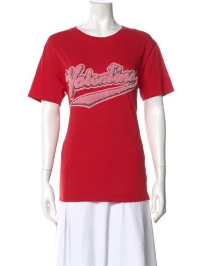Pre-owned Valentino Graphic Print Crew Neck T-shirt W/ Tags In Red