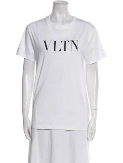 Pre-owned Valentino Graphic Print Crew Neck T-shirt W/ Tags In White