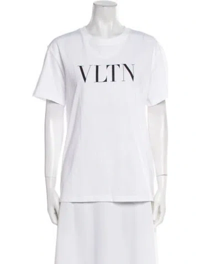 Pre-owned Valentino Graphic Print Crew Neck T-shirt W/ Tags In White