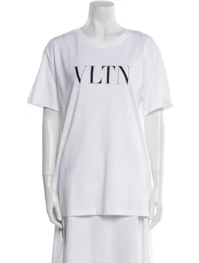 Pre-owned Valentino Graphic Print Crew Neck T-shirt W/ Tags In White