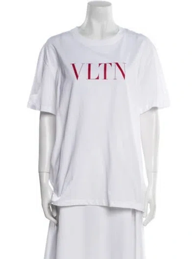 Pre-owned Valentino Graphic Print Crew Neck T-shirt W/ Tags In White