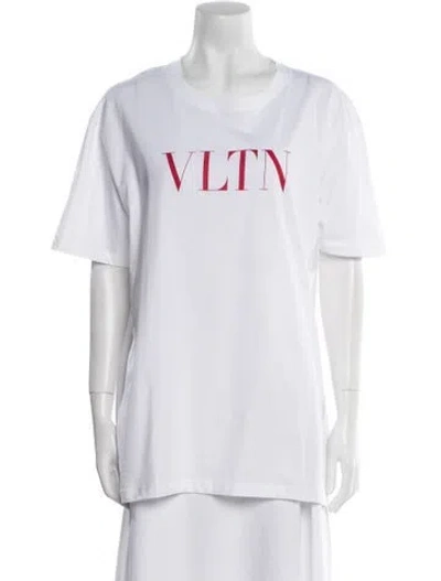 Pre-owned Valentino Graphic Print Crew Neck T-shirt W/ Tags In White