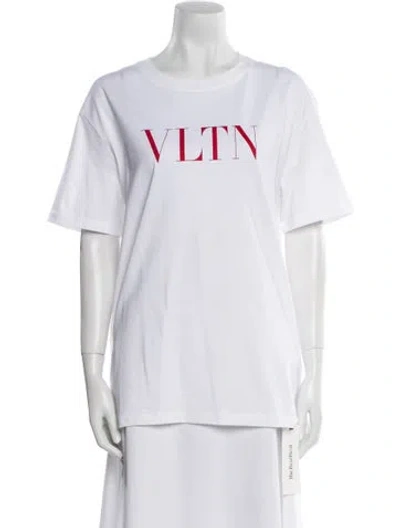 Pre-owned Valentino Graphic Print Crew Neck T-shirt W/ Tags In White