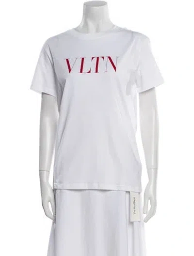 Pre-owned Valentino Graphic Print Crew Neck T-shirt W/ Tags In White