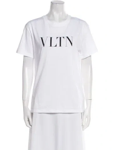 Pre-owned Valentino Graphic Print Crew Neck T-shirt W/ Tags In White
