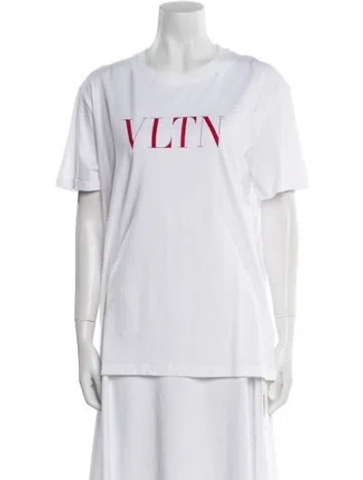 Pre-owned Valentino Graphic Print Crew Neck T-shirt W/ Tags In White