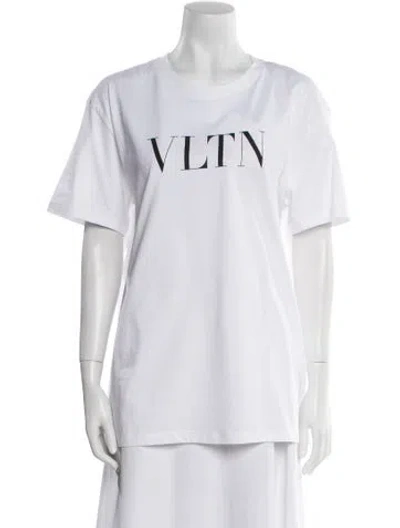 Pre-owned Valentino Graphic Print Crew Neck T-shirt W/ Tags In White