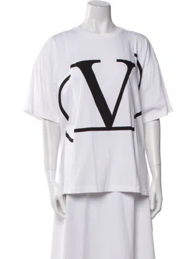 Pre-owned Valentino Graphic Print Crew Neck T-shirt W/ Tags In White