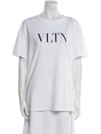 Pre-owned Valentino Graphic Print Crew Neck T-shirt W/ Tags In White