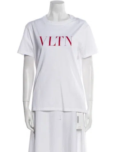 Pre-owned Valentino Graphic Print Crew Neck T-shirt W/ Tags In White