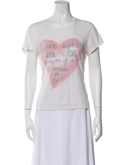 Pre-owned Valentino Graphic Print Crew Neck T-shirt In White