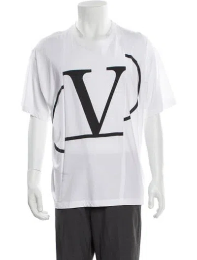 Pre-owned Valentino Graphic Print Crew Neck T-shirt In White