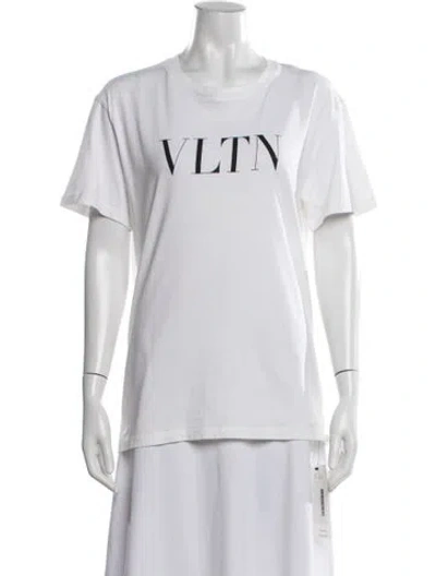 Pre-owned Valentino Graphic Print Crew Neck T-shirt In White