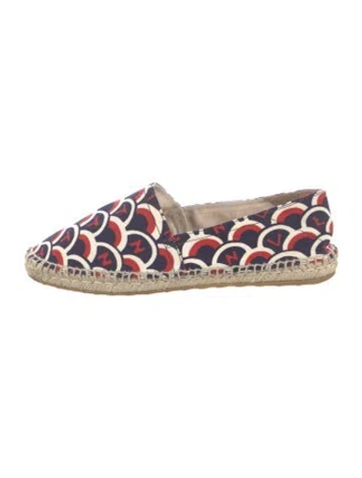 Pre-owned Valentino Garavani Graphic Print Espadrilles In Blue