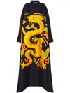 Valentino Graphic-print Faille Shirt Dress In Black