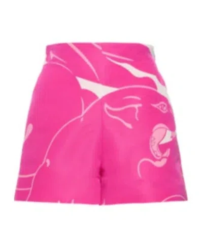 Valentino Graphic Print High-rise Shorts In Pink