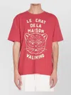 Valentino Garavani T-shirt With Le Chat De La Maison Print In Red