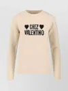 Valentino Graphic Print Long Sleeve Crew Neck Knitwear In Multi