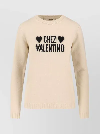 VALENTINO GRAPHIC PRINT LONG SLEEVE CREW NECK KNITWEAR