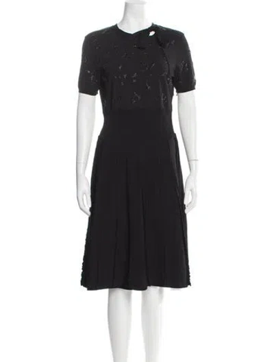 Pre-owned Valentino Graphic Print Midi Length Dress In Blue