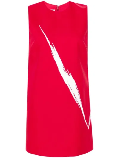 Valentino Graphic-print Mini Dress In Red