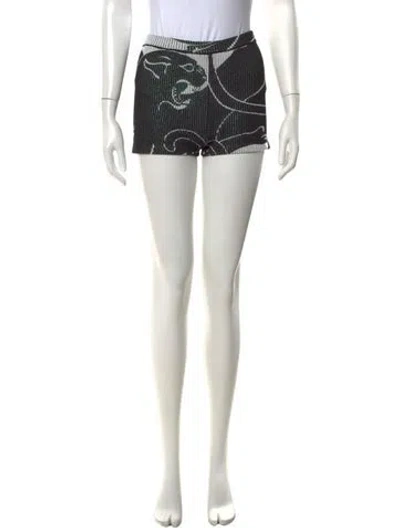 Pre-owned Valentino Graphic Print Mini Shorts In Black