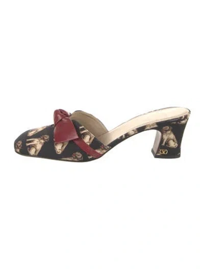 Pre-owned Valentino Garavani Graphic Print Mules In Multicolor