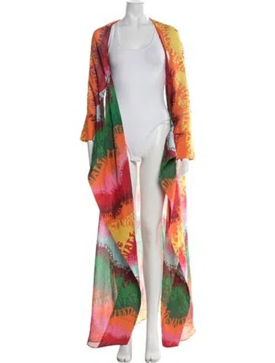 Pre-owned Valentino Graphic Print Robe In Multicolor