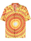 Valentino Silk-blend Camp Shirt In Yellow