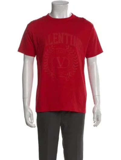 Pre-owned Valentino Graphic Print Short Sleeve Shirt In Red