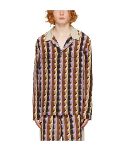 Valentino Graphic-print Silk Shirt In Nude